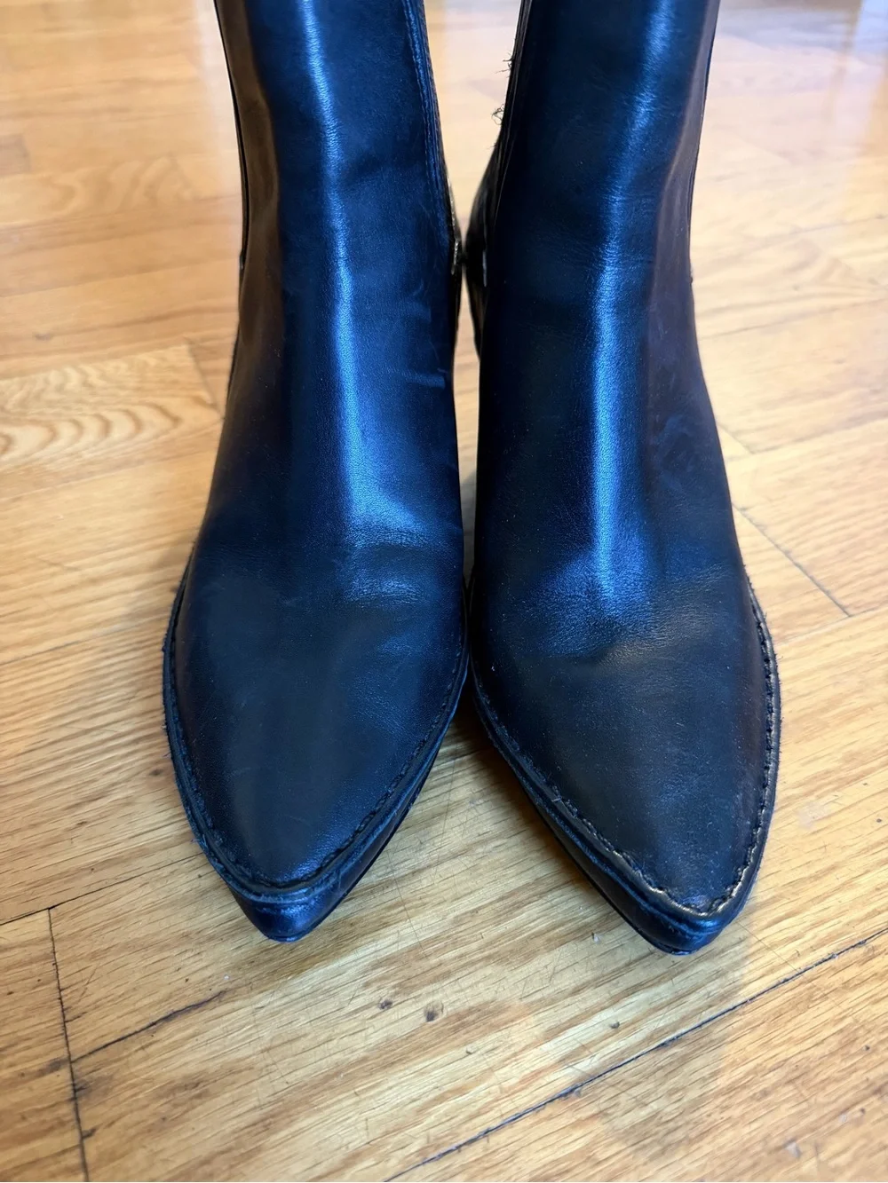 Tory Burch Black Pointed-Toe Chelsea Booties